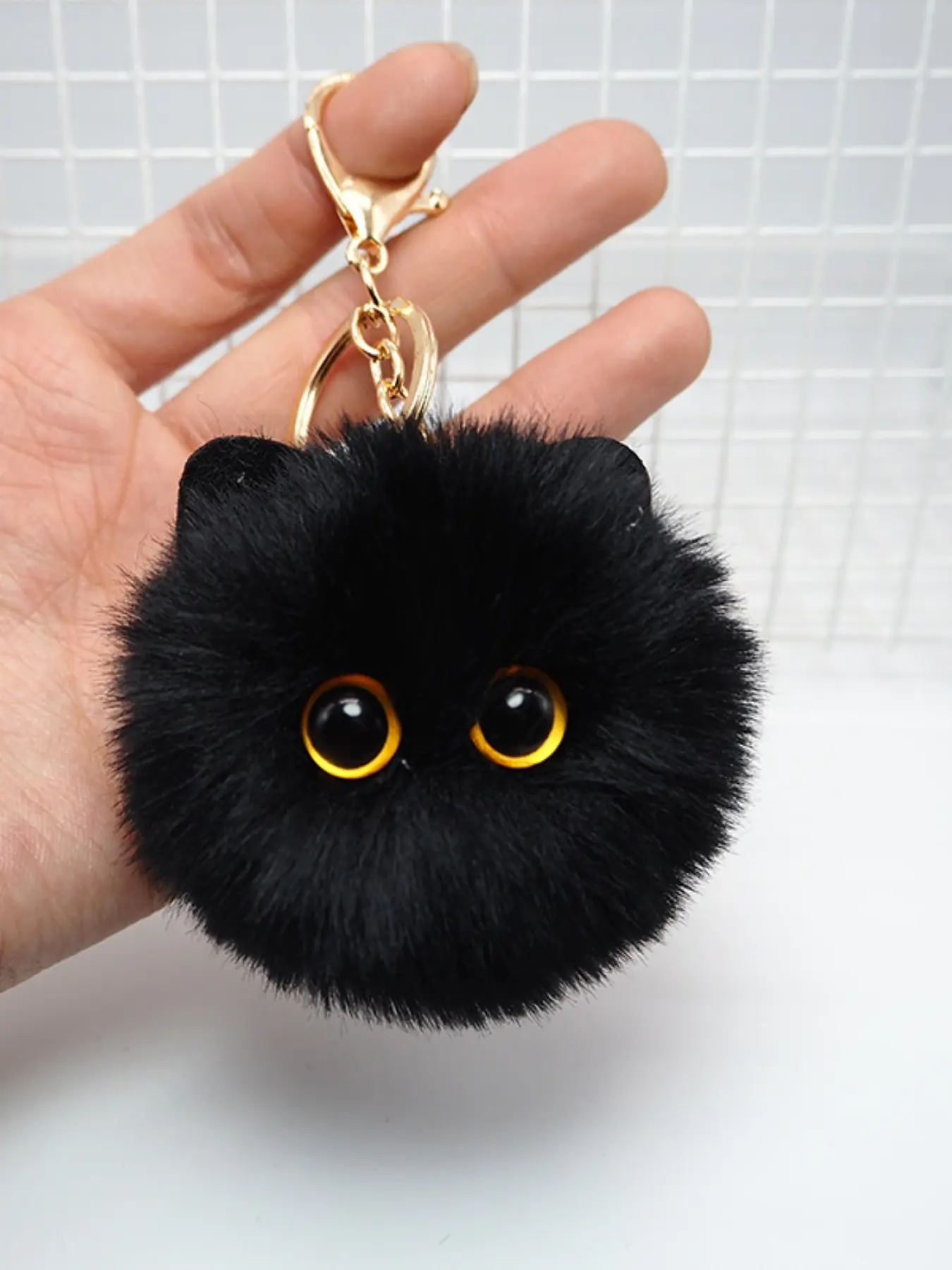 Super Cute Plush Cat Ball Keychain, Cute Keychain Accessory, Adorable Plush Toy Keyring, Women's Backpack Decoration, Perfect Christmas Gift, All Seasons