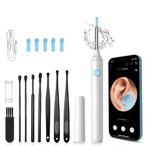 1pc Ear Wax Removal Earwax Remover Tool with 8 Pcs Ear Set, Ear Camera with 5 Ear Spoon, Ear Cleaner with Camera Earwax Removal Kit with Light, Ear Irrigation Kit