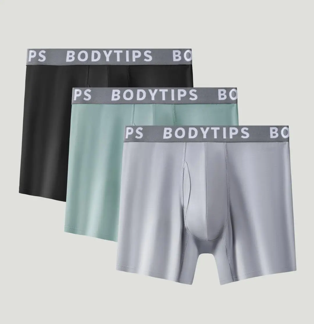 Women's 3-Pack Boxer Briefs - Cooling Ice Silk Daily Wear Underwear, Elastic 3D Contour Pouch, Breathable Quick-Dry Stretch Long Leg Trunks, Multi-Size Flat Cut No Ride Up, Cold Wash, Do Not Dry Clean