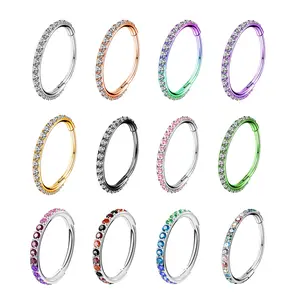 OUFER 20G Hinged Segment Nose Hoop Ring 316L Stainless Steel No Tarnish for Daily Wear