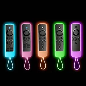 Luminous Silicone Remote Case For Fire TV Stick, 15cm*4cm Full Coverage Protective Cover, Anti-Scratch Shockproof With Lanyard, Compatible With 3rd/2nd Gen Voice Remotes, Suitable For Nighttime Use Home Entertainment