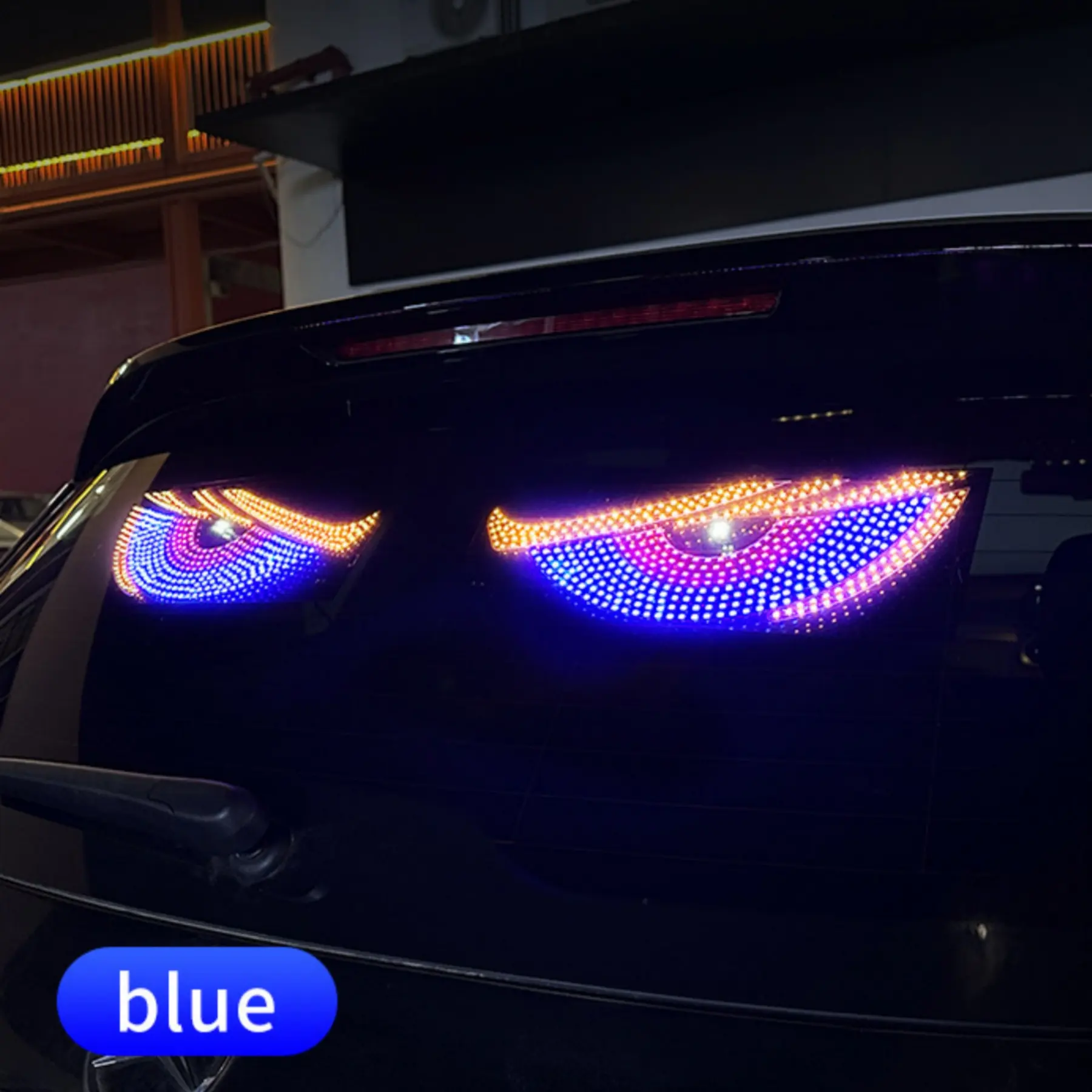 Car Devil Eye Vibrant LED Display Sticker, Dynamic Car Decoration for Trucks & Cars, Universal Fit Rear Window Light Decorative Accessory, Car Window Decal, Automotive Decals, Car Accessories