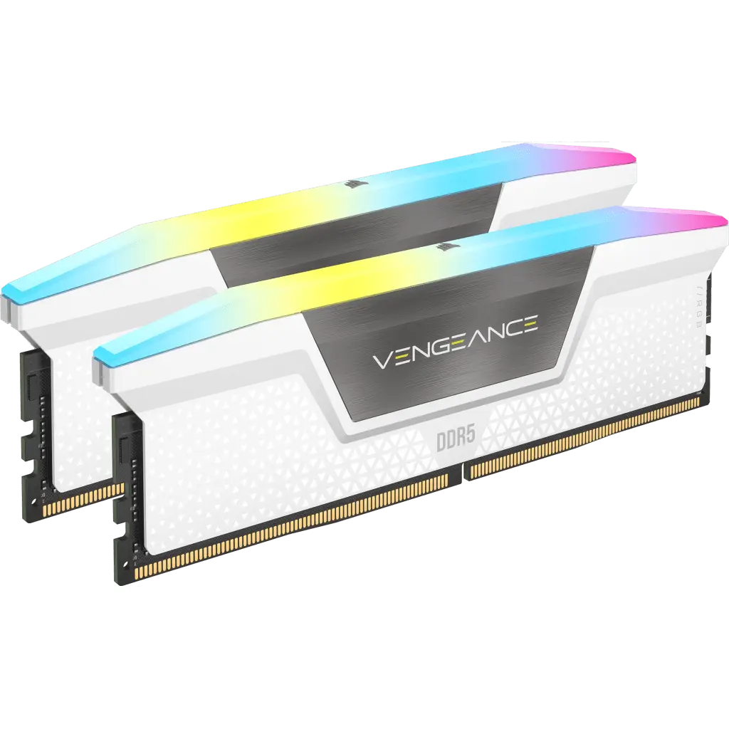 VENGEANCE® RGB 32GB (2x16GB) DDR5 DRAM Up To 6000MT/s CL36 AMD EXPO & Intel XMP Memory Kit — White