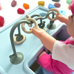 Baby Silicone Teether Toy, Sensory Teether, Suction Cup Design Baby Teething Relief Toy, Early Education Interactive Toy for Parents and Children