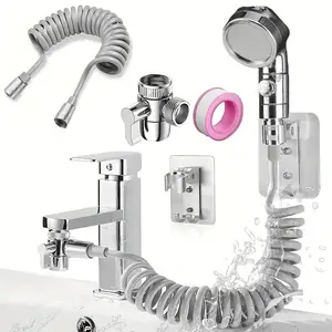 5-Piece, Bathroom Shower Head, Shower Water Equipment, Hair Washing Faucet, External Handheld Extension Device for Sink, Durable & Easy Install, Shower Head Hose