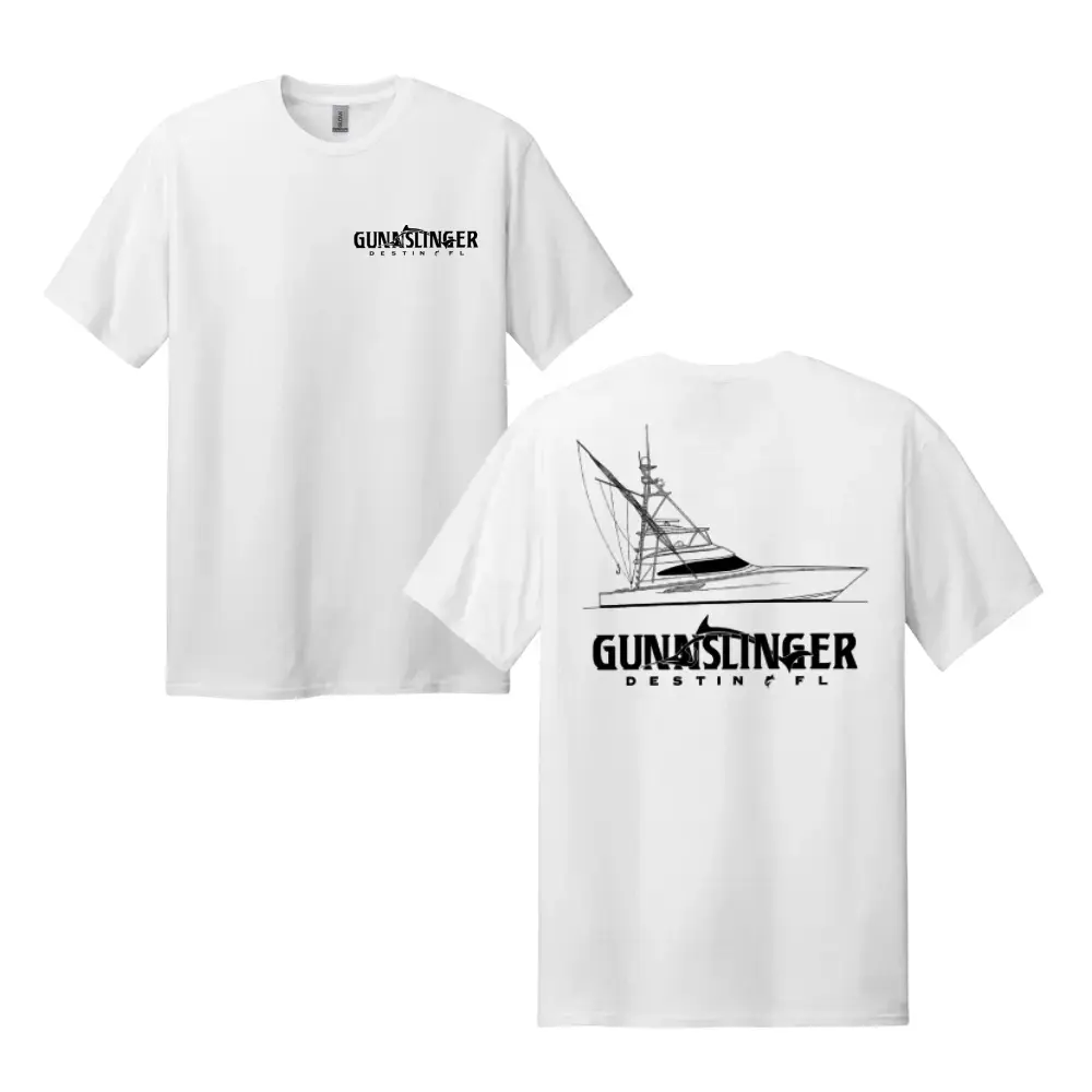 Gunslinger Shirt – Sportfishing Yacht Graphic Tee, Offshore Fishing Boat Shirt, Ocean Lifestyle Gift