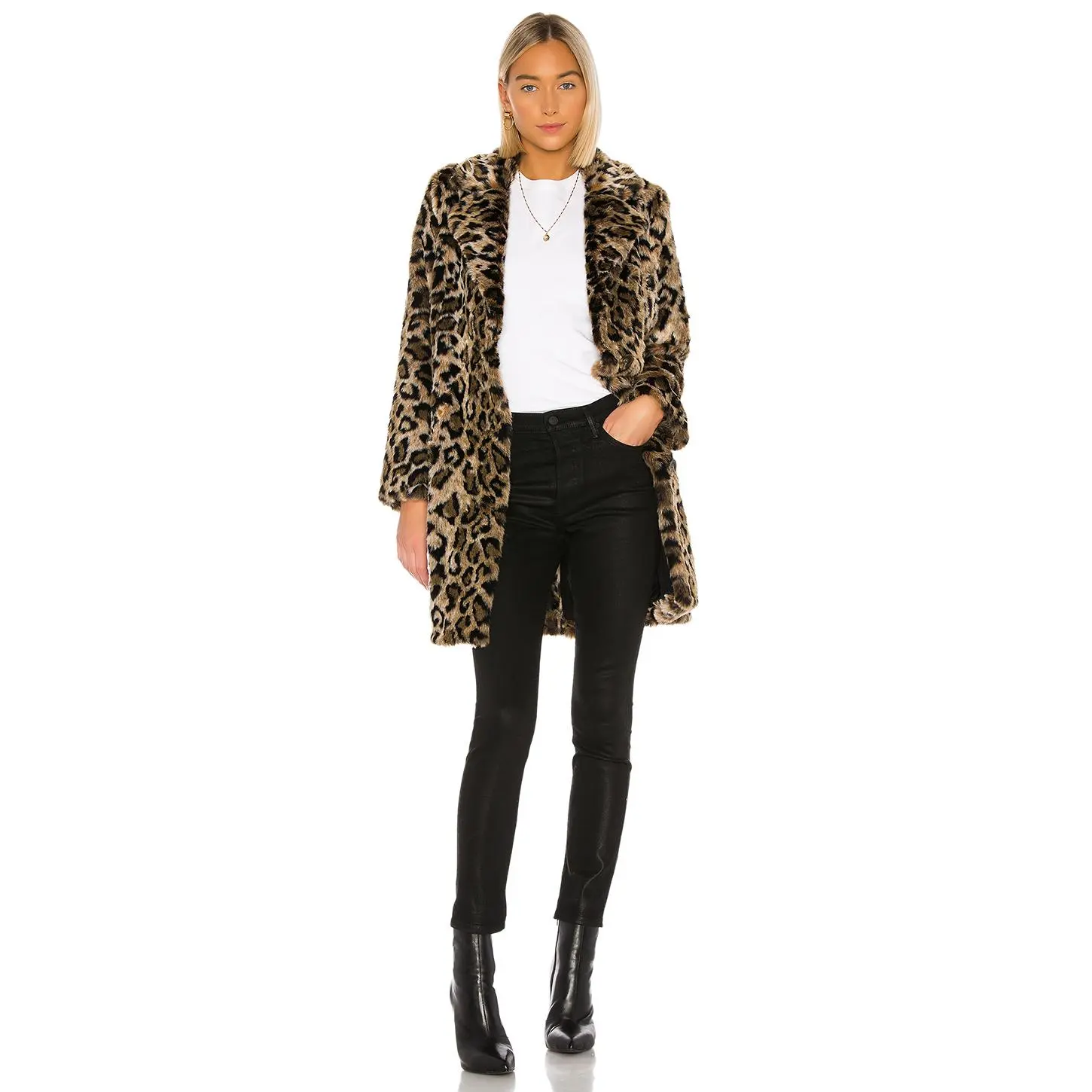House of Harlow 1960 X REVOLVE Genn Faux Fur Coat in Natural Leopard