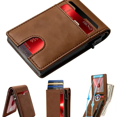 Business Matching Rfid Blocking Wallet, Minimalistic Rfid Wallet, Simple Plain Multi Pop-Up Card Slots Wallet, Magnetic Minimalist Card Holder Wallet for Men, Rfid Theft Proof, Masgafe Smart Wallet, Cash Pocket Money Clips, ID Window, Father's Day