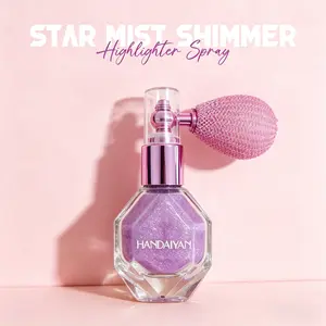 Shimmer Highlighter Powder Cosmetic - 1-Count, Waterproof, Smudge-Proof, Matte Finish, Lightweight Gentle Natural Formula with Violet Iridescent Glitter for Facial & Body Makeup, Glitter Body Makeup, Spring Glow Up