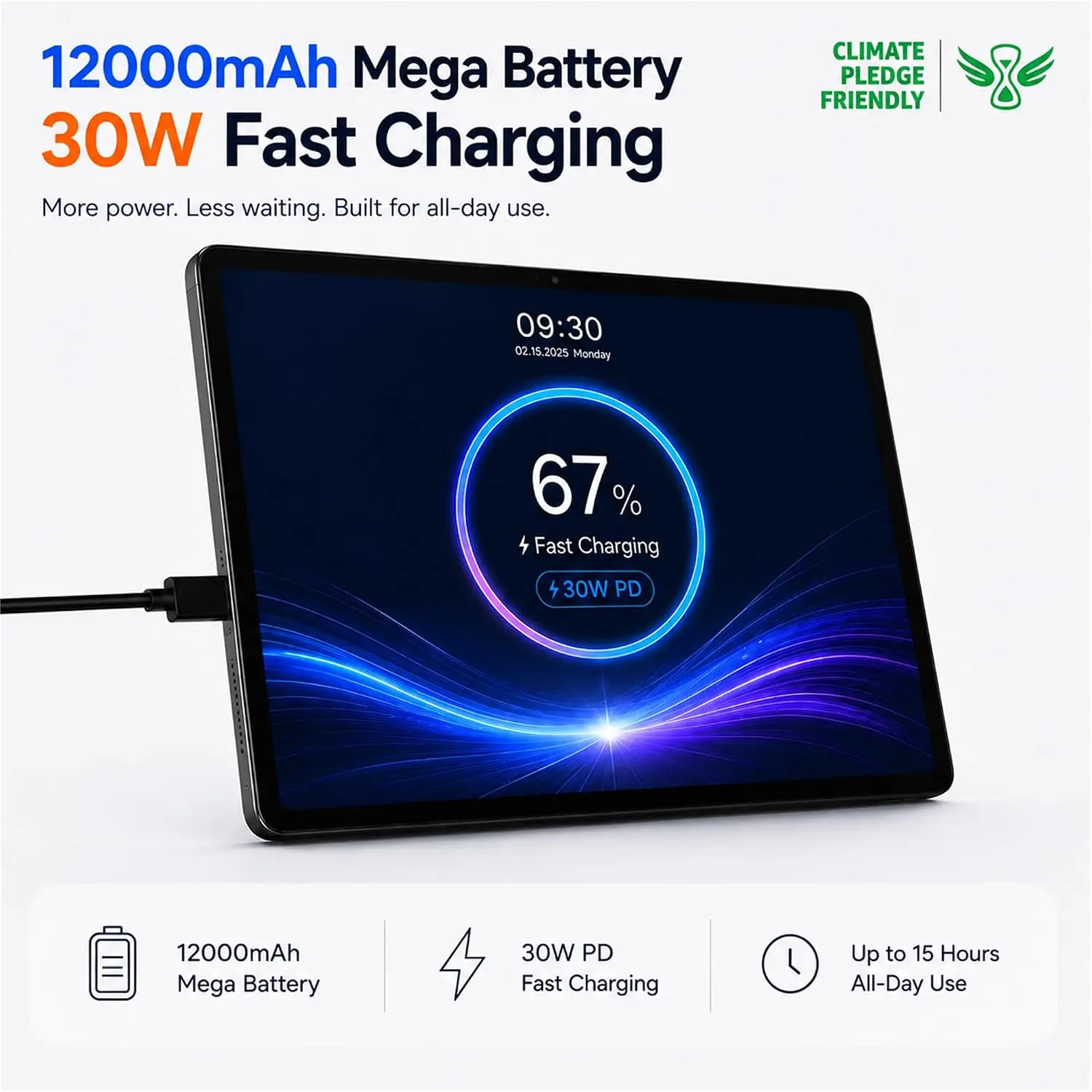 MESWAO 16in Android Tablet with Old Pencil Pro, 32MP Camera, 8GB RAM, 1TB Storage, High-Quality IPS LCD Screen, Stand, USB/SD Support, Fast Charging Battery, Gemini AI, AT&T Compatibility, Senior-Friendly Wireless Touchscreen Tablet, Streaming Capability