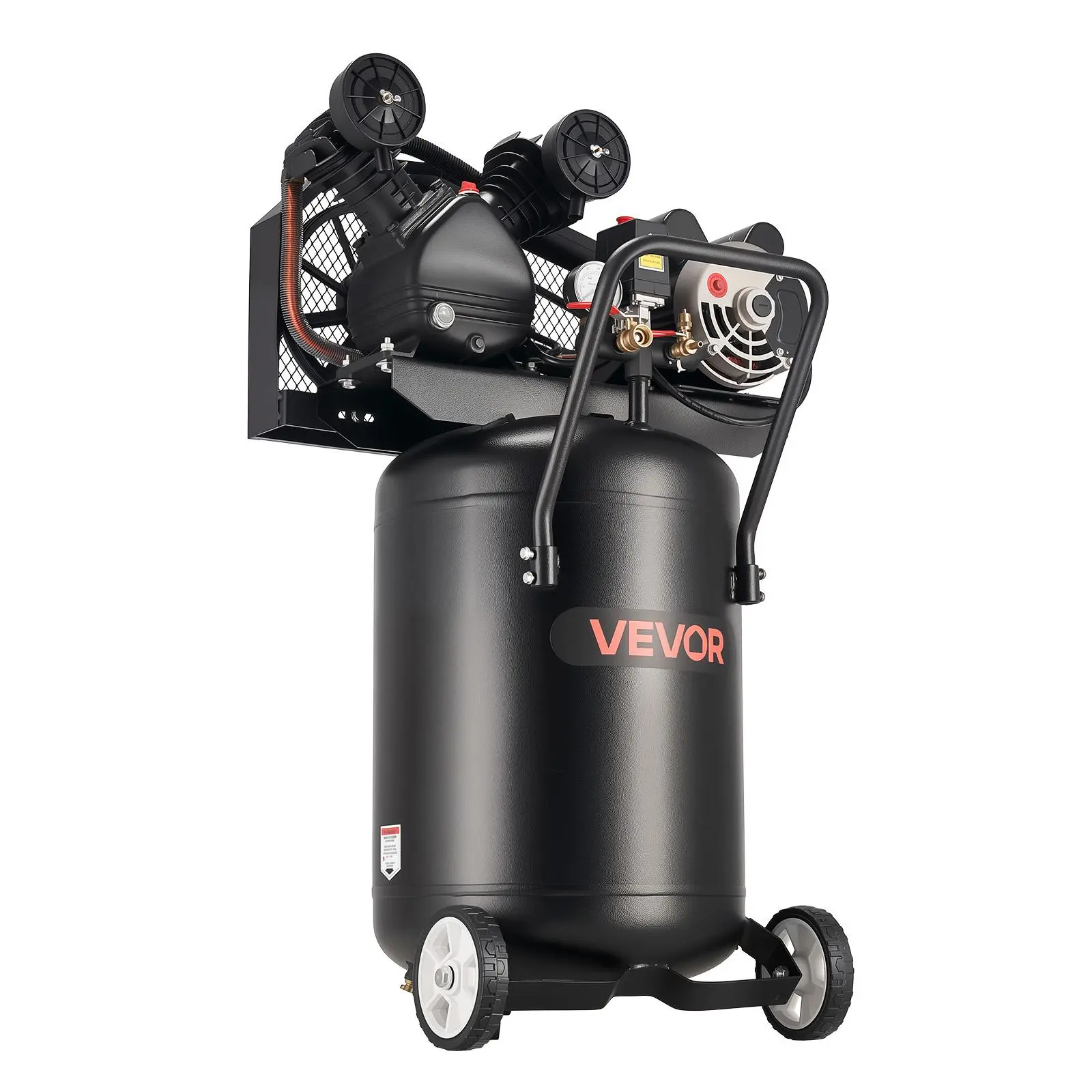 【summerfinds】VEVOR 20-Gallon Air Compressor, 2HP 6.5SCFM at 90PSI, Max 135PSI Pressure Oil-Lubricated Air Compressor Tank, Portable on Wheels for Auto Repair, Tire Inflation, Spray Painting, Woodwork Nailing, 120V