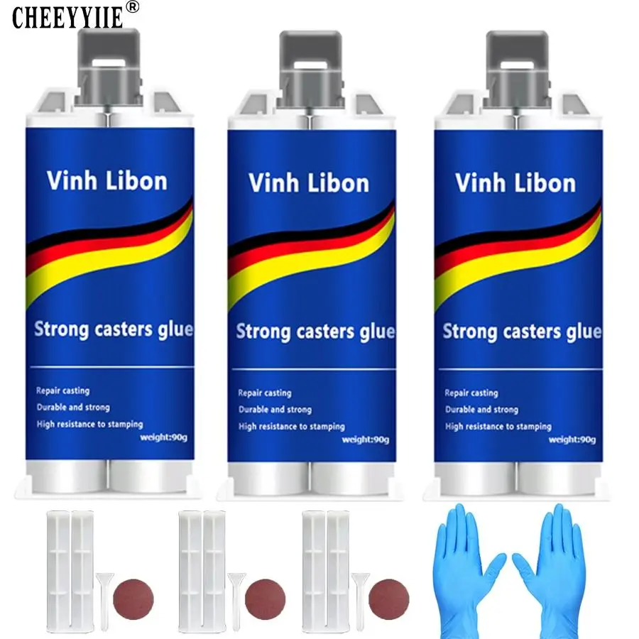 3PCS High Temperature Resistant Casting Glue Set, Strong Waterproof Welding Glue - Extreme Heat Resistance, Fuel & Chemical Proof for Stainless Steel, Engine, Exhaust Systems Leakage Repair, Anti-Clogging, Electrically Safe for Daily Use