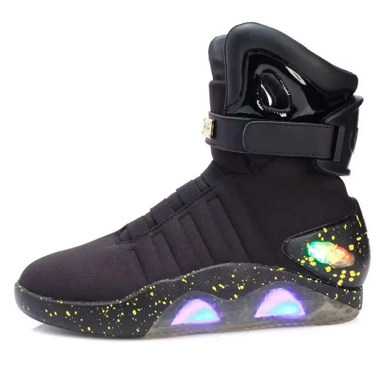Designer Shoes，Back to the Future，High Top，LED Light Up，Fashion Basketball Shoes，Sneaker，Ankle Boots，Birthday Gift,Real shoes