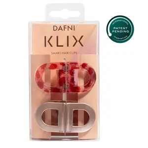 DAFNI KLIX Magnetic Hair Clips Set of 2 - The Icon Eternal Blush Seamless Connection with Exclusive Sticky Pad for Mirrors - Strong Magnetic Hold No Slipping No Tugging