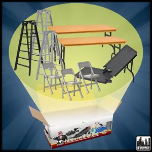 Tables, Ladders & Chairs Match Accessory Set for WWE & AEW Wrestling Action Figures