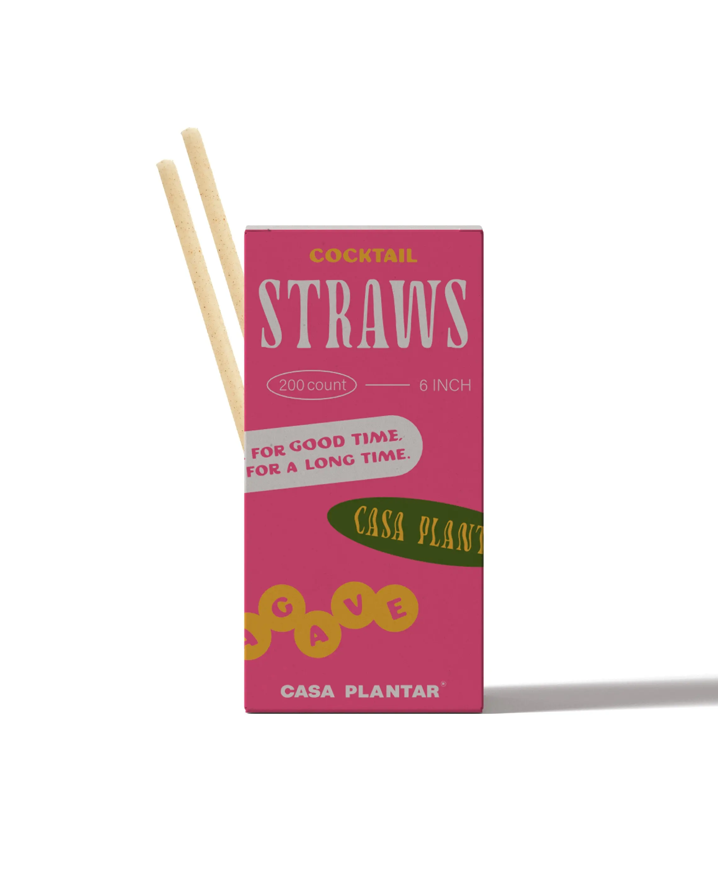 Organic Agave Straws - Decomposable 6" Cocktail Straw - 200 count
