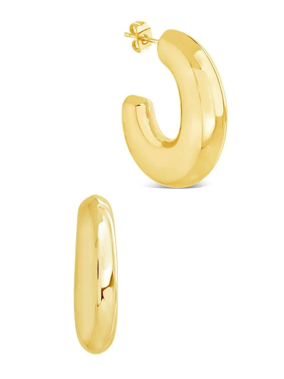 Avril Elongated Chunky Hoop Earrings