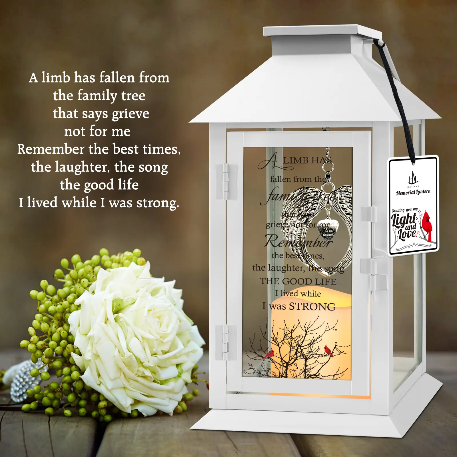 Memorial Gift for Loss of Mother Father Memorial Lantern Sympathy Lantern for Loss of Loved One Remembrance Bereavement Gifts with Candle