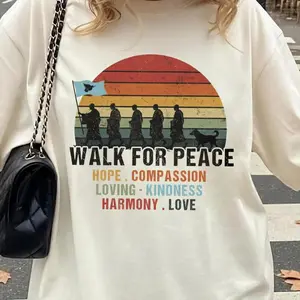 Buddhist Monks Walk For Peace Shirt, Zen Aesthetic Peace Advocate Shirt, Spiritual Zen Shirt, Mindfulness Meditation Tee