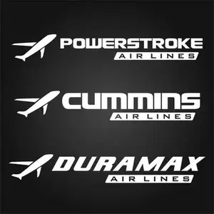 POWER STROKE AIRLINES DECAL | CUMMINS AIRLINES DECAL | DURAMAX AIRLINES DECAL