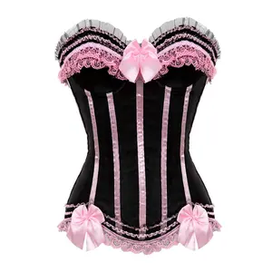 Plus Size Corsets for Women Black Bustier Lingerie for Halloween Costume Dress 8068-D1