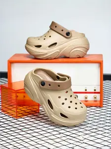 1 Pair Purple Color Thick Sole Clogs Sports Shoes - Size 36-41 Women's Range Suitable for Daily Outings+Home Wear, EVA One-piece Molding, Wide Toe Box & Natural Movement