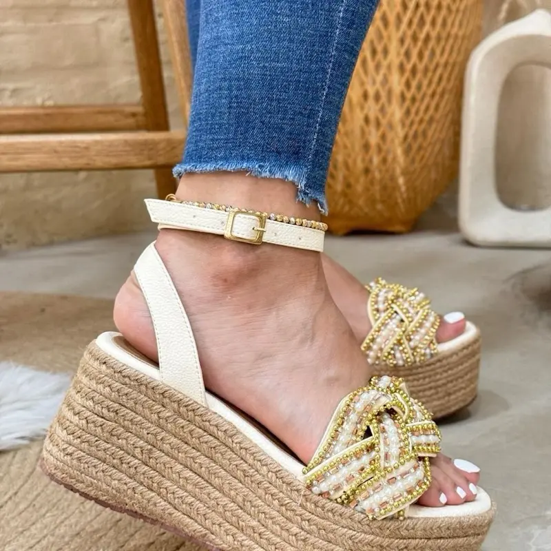 Gia-Women's Platform Wedge Sandals, Rubber Footwear, Comfortable Shoe Slipper Flipflop for Daily Wear