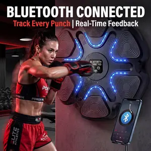2026 Music Boxing Machine Wall Mounted Bluetooth Punching Trainer, Smart LED Boxing Target for Adults & Seniors, Reaction Speed Training Home Fitness Equipment with Gloves