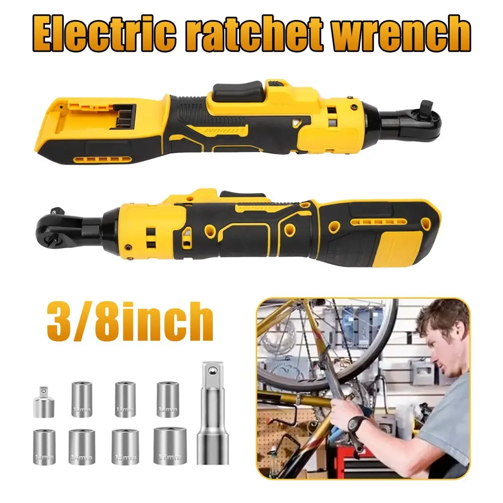 Electric Ratchet for DeWalt 20V – Tool Only | 3/8" Drive 45 Ft-Lbs | Safety Lock Prevents Accidental Rotation | Compact Head for Tight Spaces | 8 Sockets 9/10/11/12/13/14/15/17mm