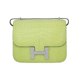 Pre-owned HERMÈS Alligator Shoulder Bags Matte Constance 18 Jaune Bourgeon