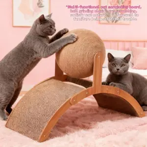 Ferris Wheel Cat Scratching Ball and Board, Durable Non-Knotting, Ideal Indoor Interactive Game for Small Cats Dogs Rabbits