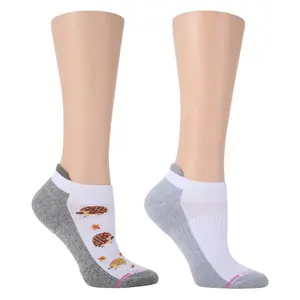 Men's Dr Motion Ankle Compression Socks, Hedgehog Style, 2-Pack, Polyester-Spandex-Nylon Blend, Breathable Mesh Fabric, Secure Fit for Everyday Wear