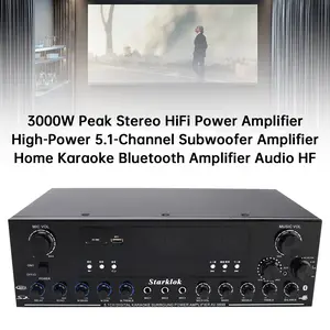 Areyourshop Updated Stereo HiFi Power Amplifier High-Power 5.1 Channel Subwoofer Amplifier
