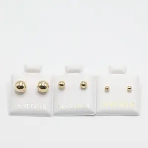 14KT Gold Dormilonas 7mm, 4mm & 3mm Earrings - Elegant 14K Gold Studs for Everyday Wear