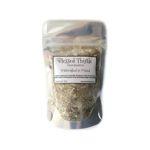 Reiki Charged Blessed Thistle Cnicus Benedictus Wildcrafted in Poland Loose Leaf Dried Whole 10 gram bag Small Sample DIY Decor