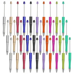 30Pcs Beadable Pens Plastic Bead Pen Black Ink Ballpoint Pens Diy Pens Cute Cool Pens for Teacher Bridal Graduation Gift Office Supplies