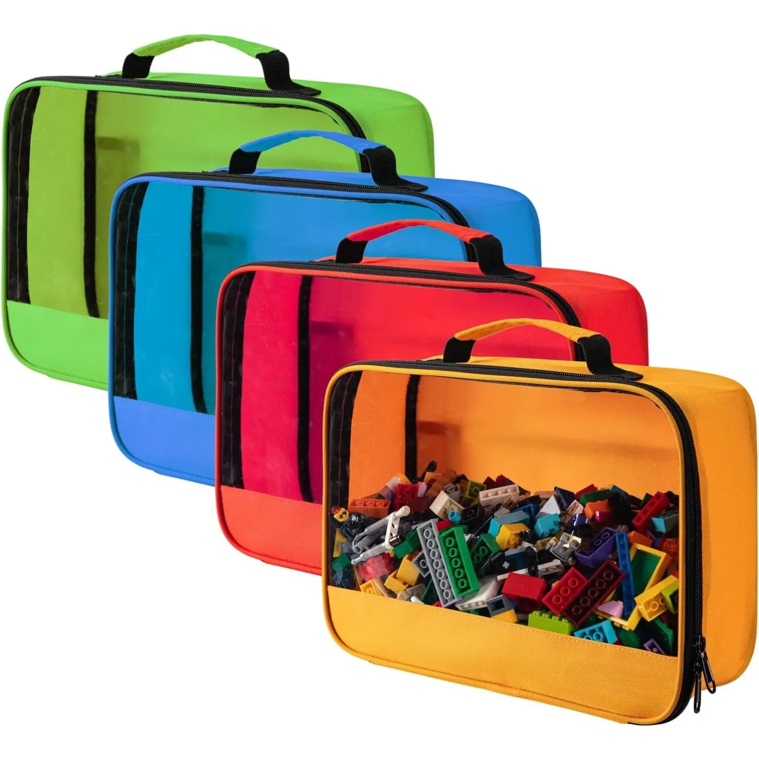 4 Pcs Toys Storage Bag,Classic Bricks Building Set Storage Bag,Large Travel Case for Building Toys,Puzzles,Outdoor Travel,Cosmetic,Home,Jewelry,Halloween Christmas Party Fathersdaygift,Hand Tools Kits
