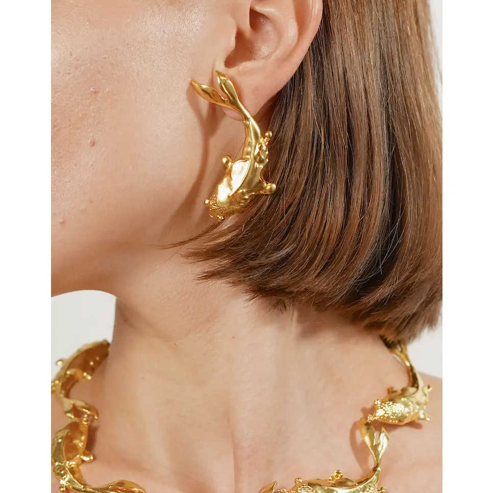Gold Koi Fish Earrings