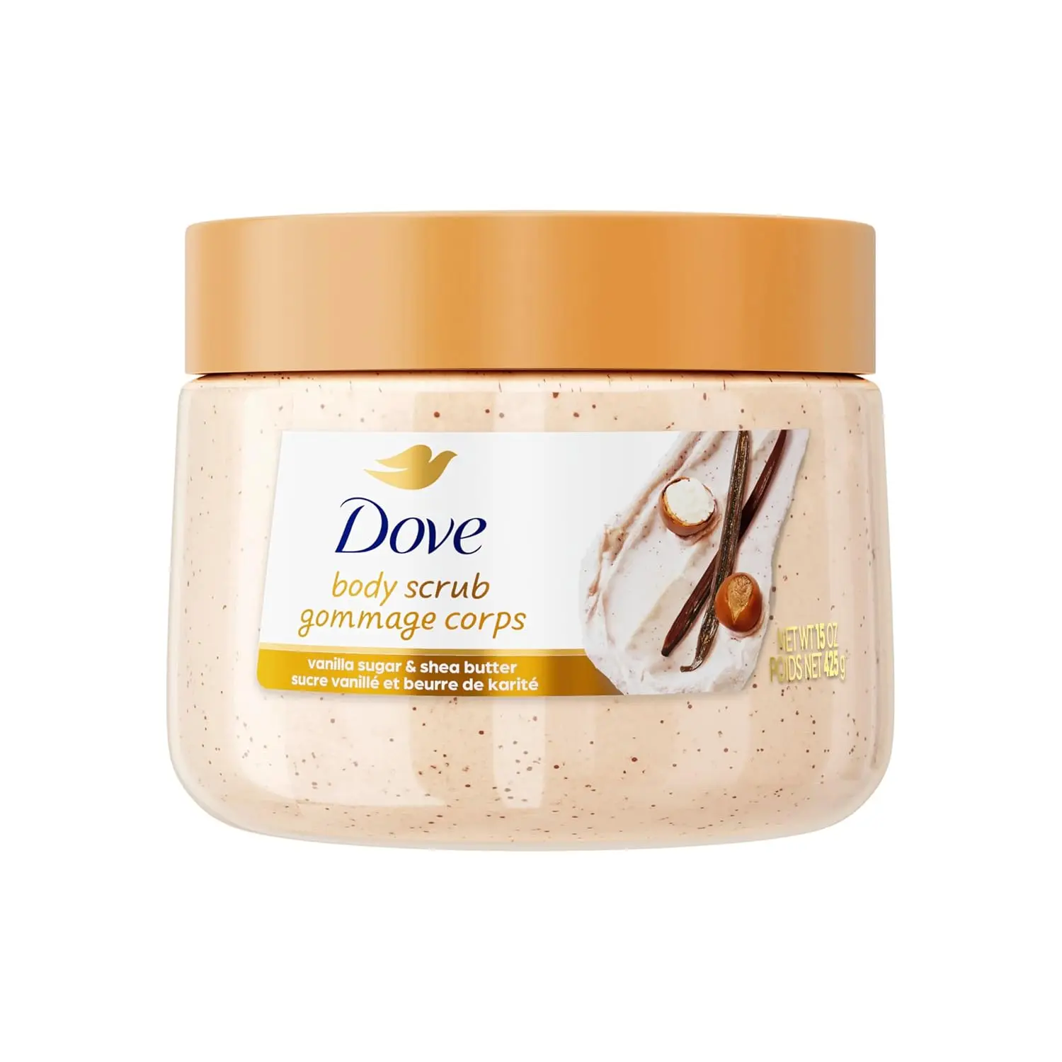 Vanilla Sugar & Shea Butter Body Scrub (15 oz) - Exfoliating Body Care Product, Moisturizing Formula Buffs Dull Skin, Nourishes for Silky, Smooth, Radiant Skin