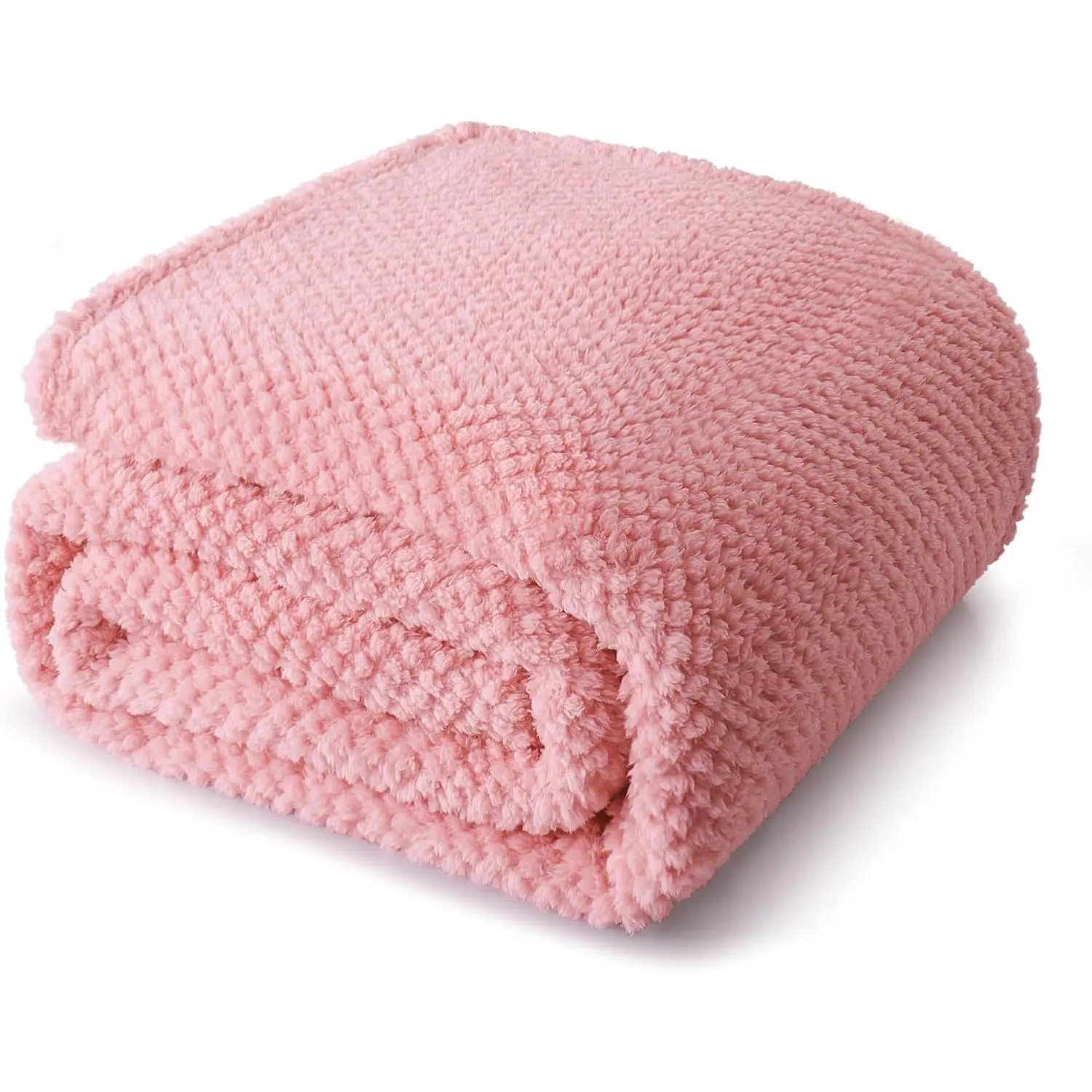 King Size Fuzzy for, 90x104 Inch Fluffy Warm Jacquard Blankets for, Lightweight and, Pink
