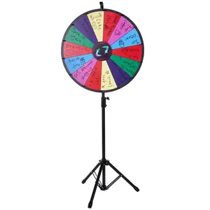 【Summervibes】VEVOR 24 inch Spinning Prize Wheel,  14 Slots Spinning Wheel with Height Adjustable Stand, Roulette Wheel with a Dry Erase, and a Storage Bag, Win Fortune Spin Games in Party Pub Trade Show Carnival