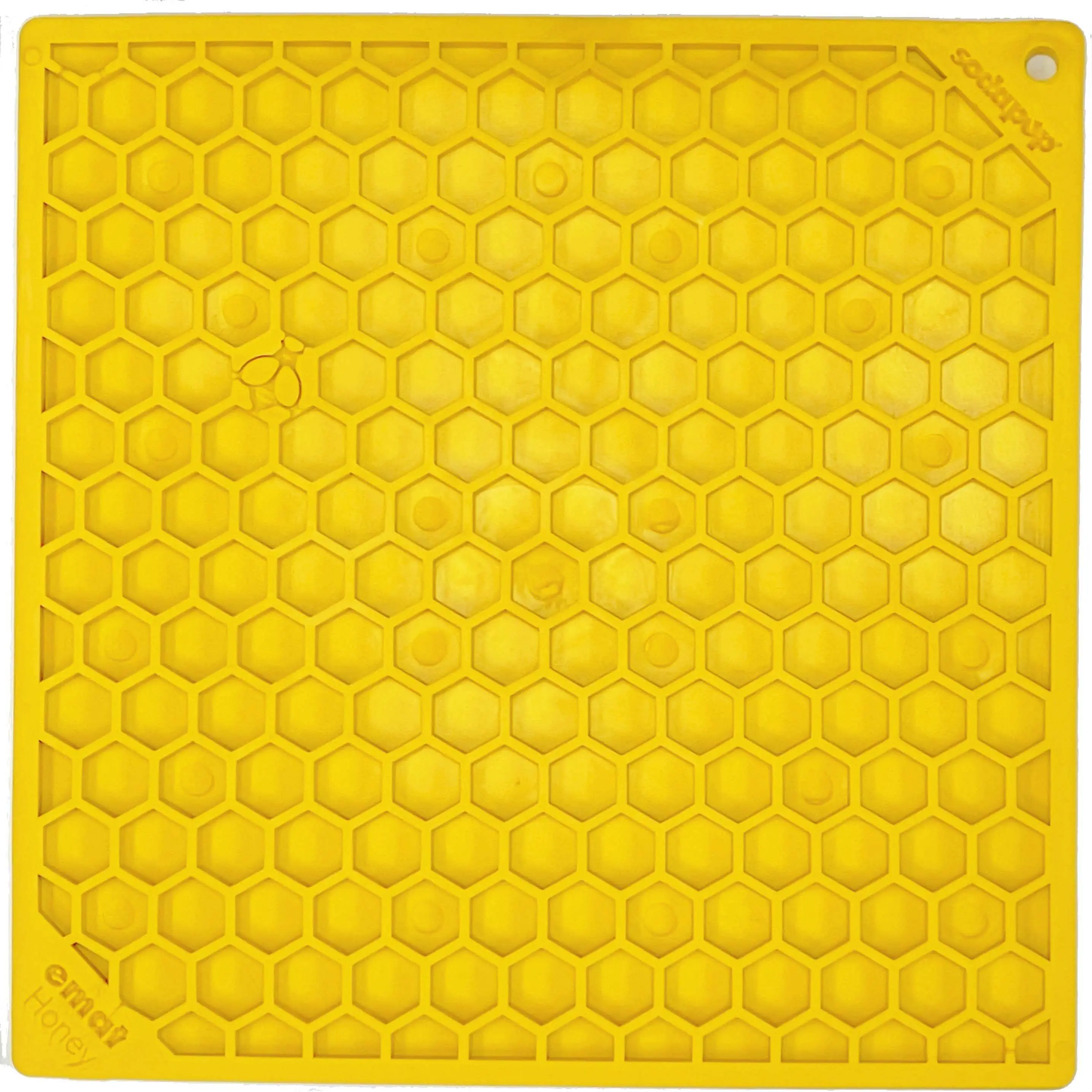 sodapup Honeycomb Design Emat Enrichment Lick Mat for Dogs & Cats - Thermoplastic Rubber - Soothes Calms & Promotes Fresh Breath - Intermediate Level - Dishwasher Safe
