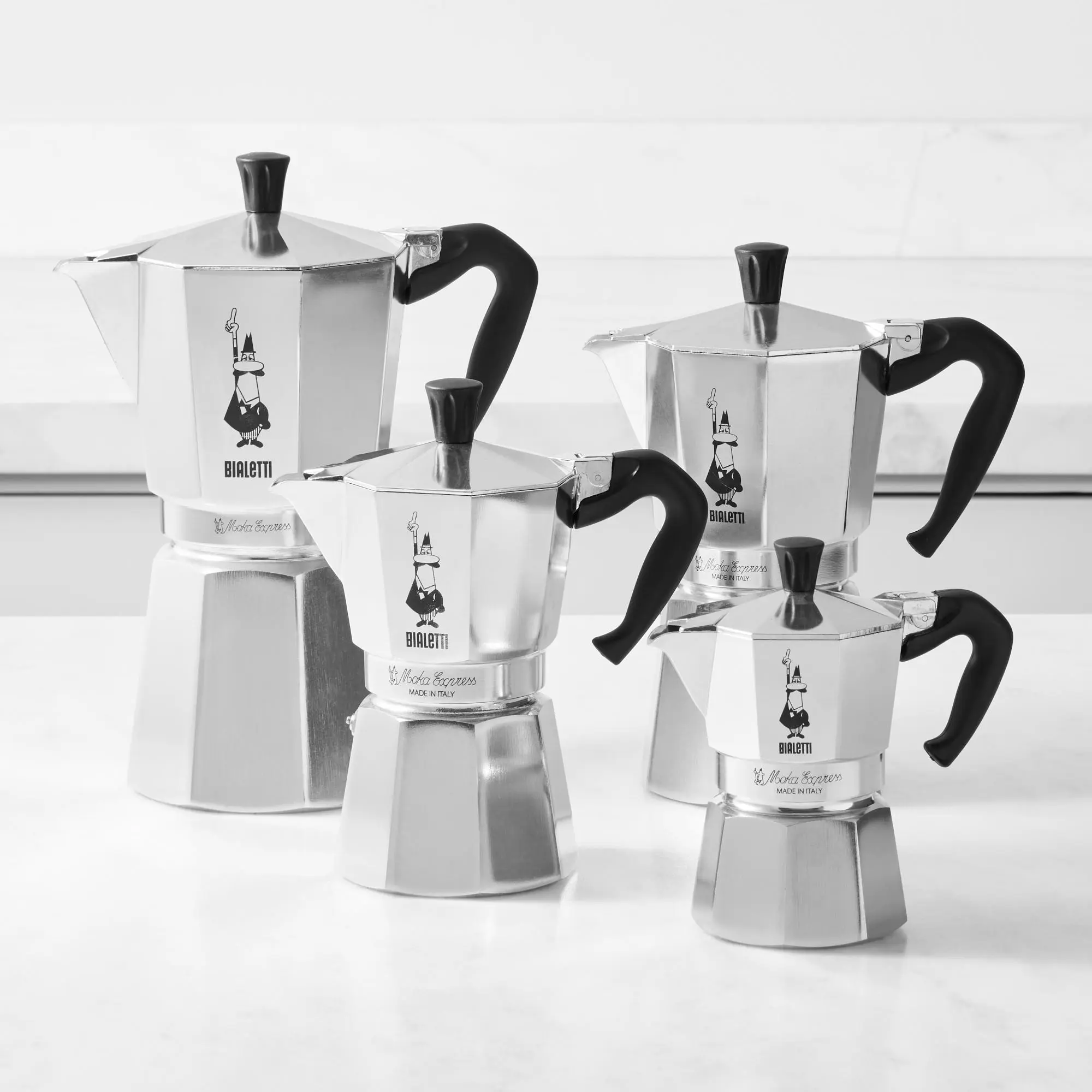 Bialetti Moka Express 6 Cup Coffee Maker - 5.51" D, 11.61" H, 7.75" W - Classic Italian Design for Home Brewing