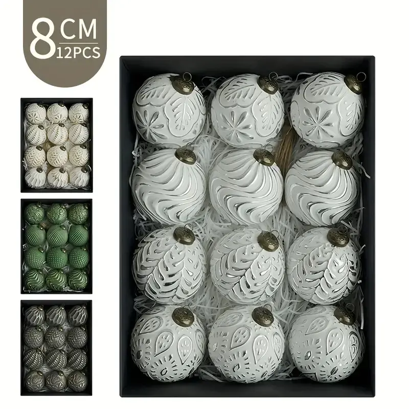 Vintage Style Christmas Tree Decorations, and Silver Color Balls, Perfect for Wedding Party Decoration Supplies
