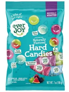 EverJoy Fruit Hard Candy Assortment, Naturally Flavored, Individually Wrapped Hard Candy Mix, 7 oz Bag (Pack of 1)