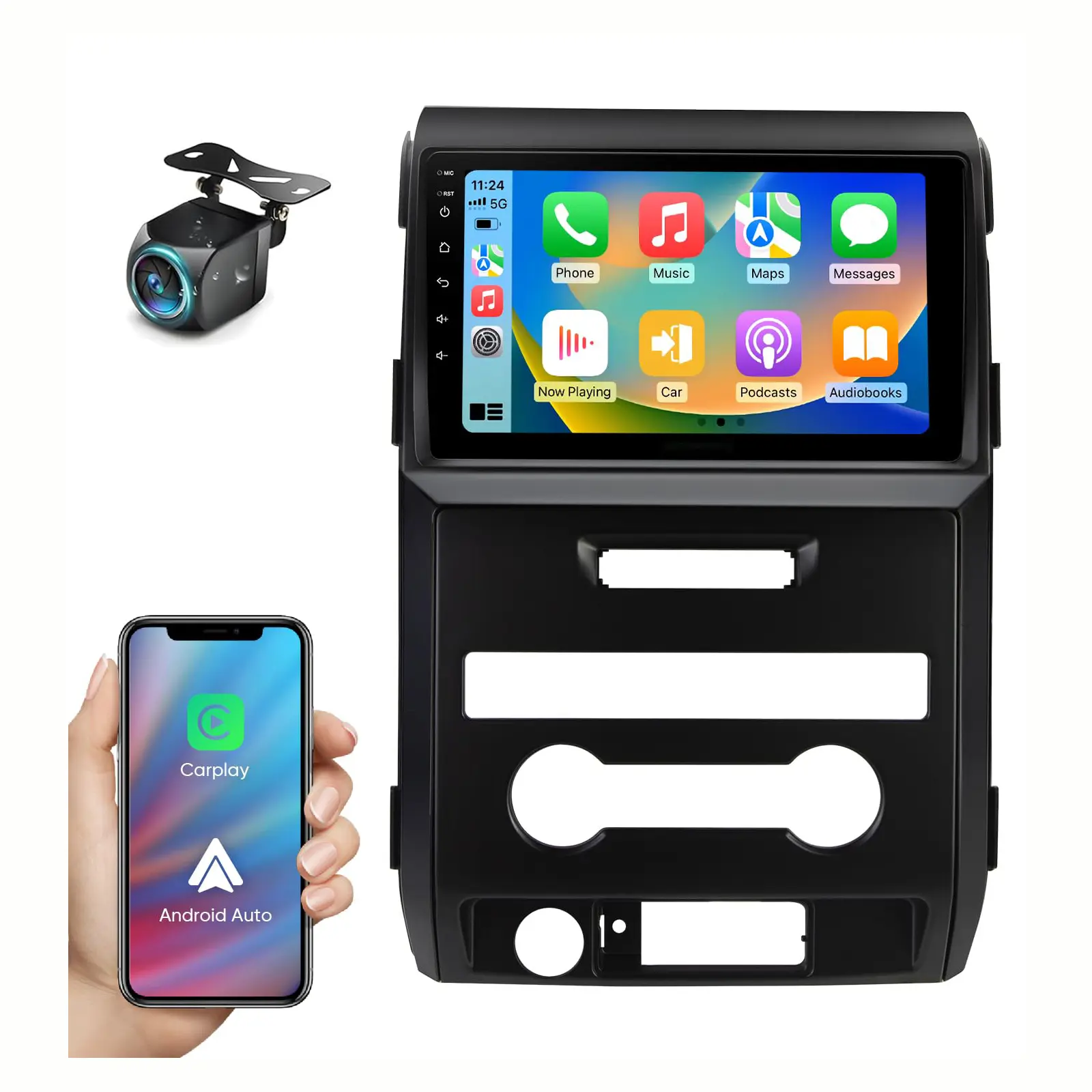 9 Inch Car Radio Stereo for【Ford F150 2009 2010 2011 2012】with Android 13/Wireless Carplay/Android Auto/WIFI/GPS/Bluetooth/FM/RDS Audio/Backup Camera