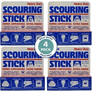 4-Pack  Heavy Duty Pumice Scouring Stick, Pumice Stone for Cleaning Tough Bathroom, Kitchen Stain, Grills, Pool, Scouring Stick for Cleaning Toilet Rings Stains, Hard Water Rings & Tiles Surfaces