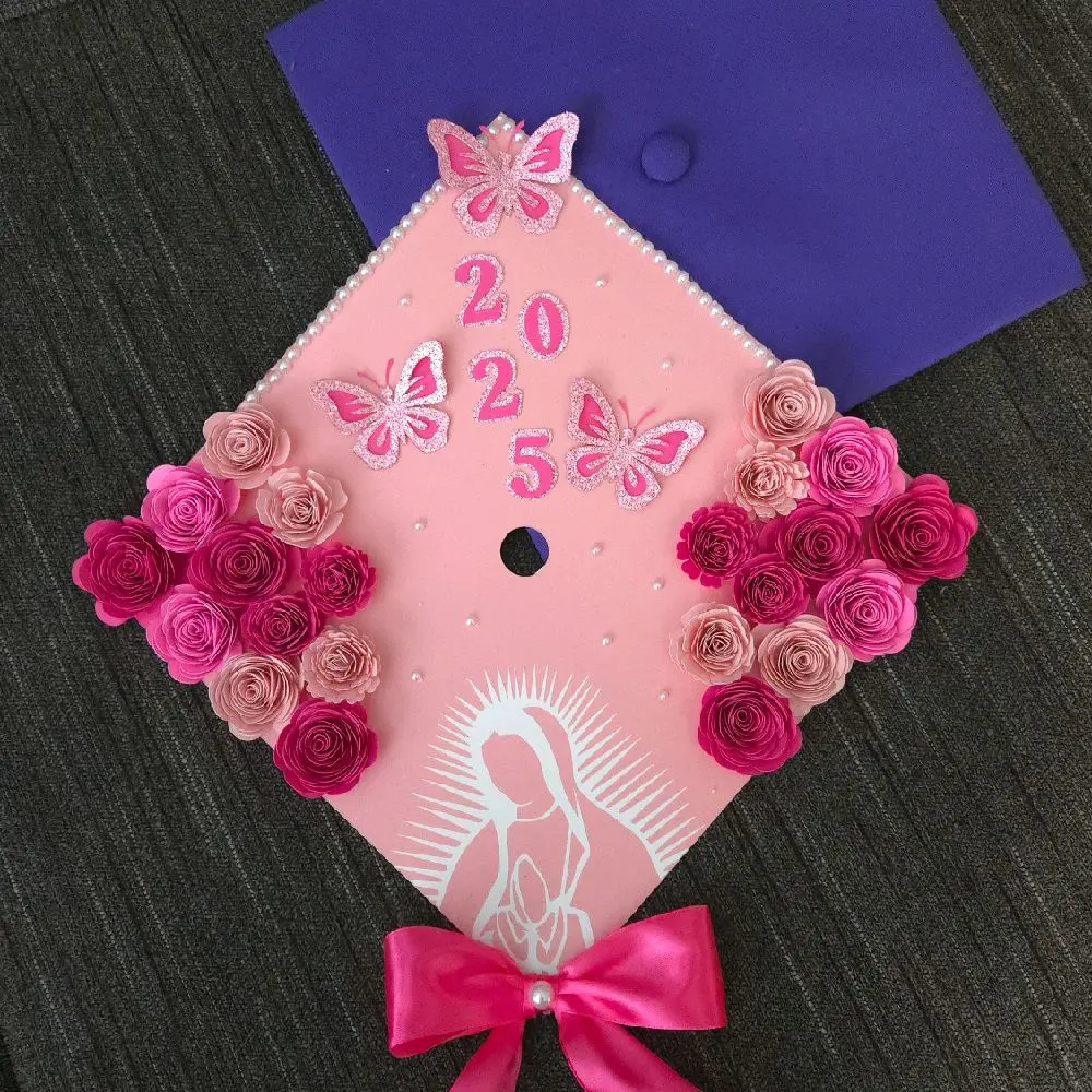 2026 Graduation cap topper virgencita rosas eternas roses flowers birrete decorado  decor decoration gift regalo