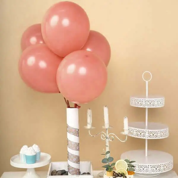 25-Pack 12" Matte Pastel Neutral Dusty Rose Latex Balloons, Helium & Air Compatible for Birthday, Wedding, Baby Shower Party Decor, Ceiling & Hanging Decor Supplies