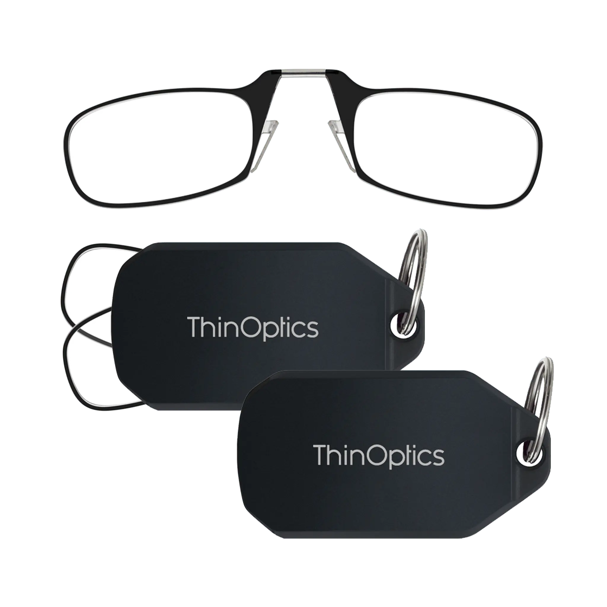 2-Pack Readers + Black Keychain Case